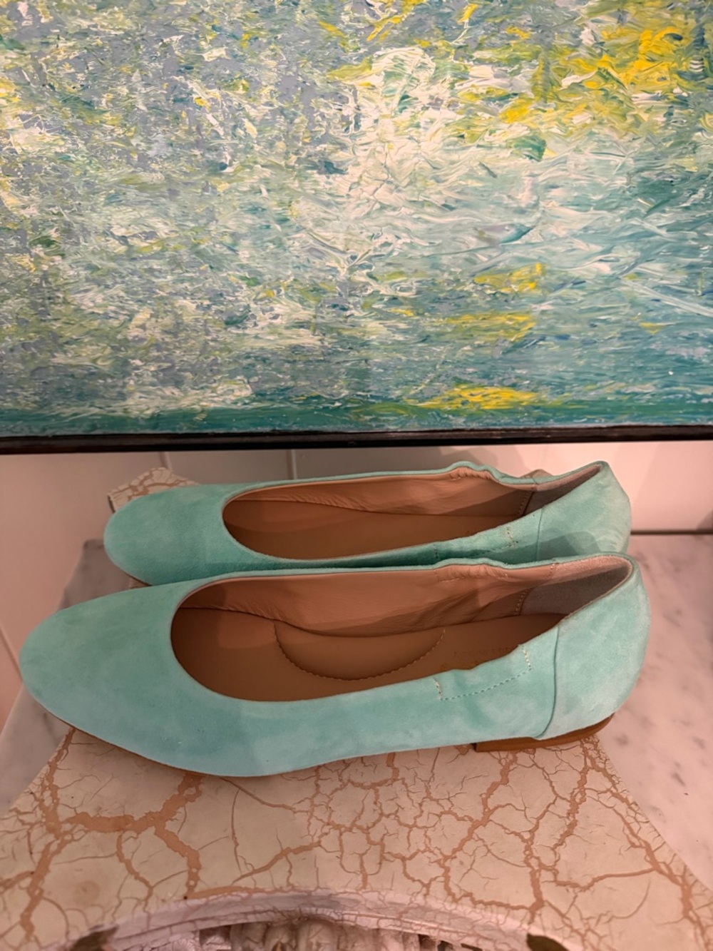 Italeau Classic Women's Mint Suede Ballet Flats